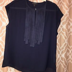 J. Crew Sheer Navy Blouse